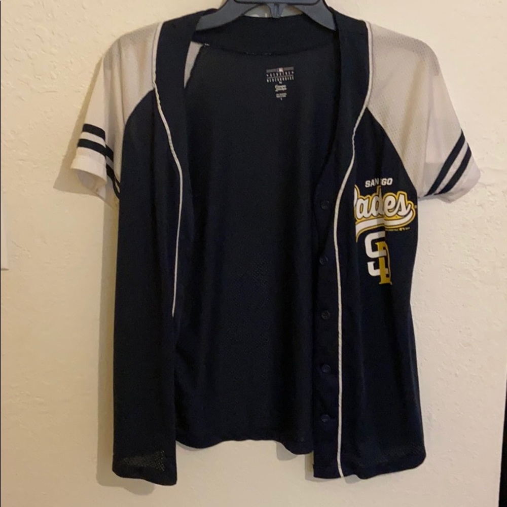 Short sleeved button down San Diego Padres Jersey